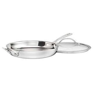 PureClad Triple-Ply 12" Stainless Steel Skillet with Helper Handle and Cover