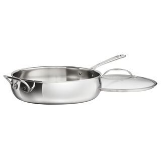 PureClad Triple-Ply 5.5 Qt. Stainless Steel Saut Pan with Helper Handle and Cover