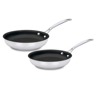 Chef's Classic Stainless Set of 2 Non-Stick Skillets (9" Skillet & 11" Skillet)