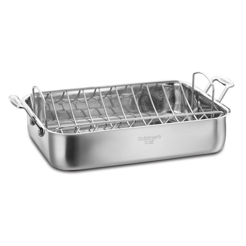 Chef's Classic™ Stainless 16" Roasting Pan with Rack