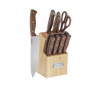 Walnut Triple Rivet 14 Piece Knife Block Set