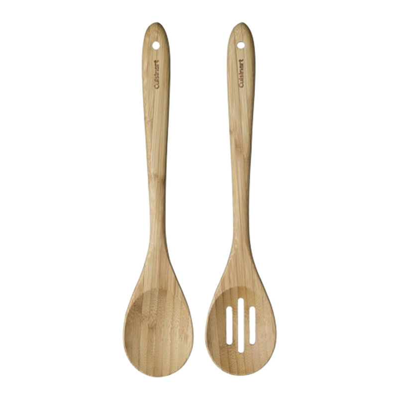 Bamboo wood 2pc Spoon Set (Solid and Slotted)